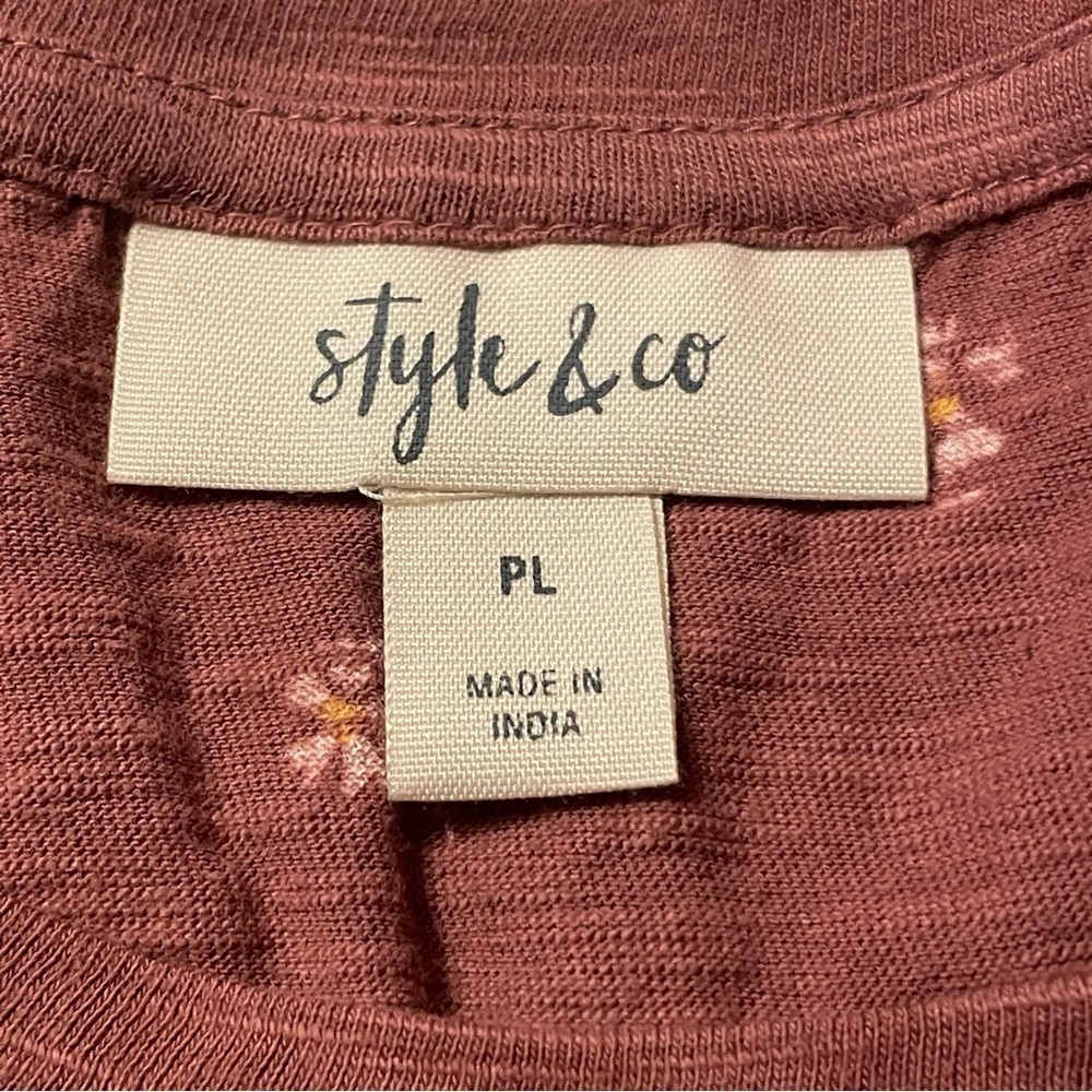 NWT Style & Co. Floral Lantern Sleeve Top, PL - Picture 4 of 10